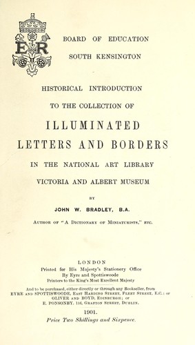 Cover for Historical introduction to the collection of illuminated letters and borders in the National Art Library, Victoria and Albert Museum