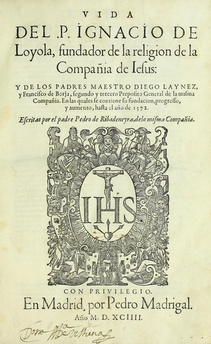 Cover for Vida del .P. Ignacio de Loyola, fundador de la religion de la CompaÃ±ia de Iesus
