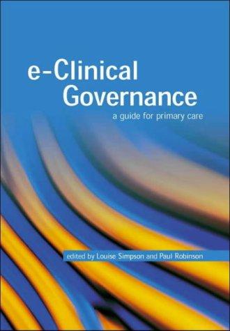 Cover for E-Clinical Governance