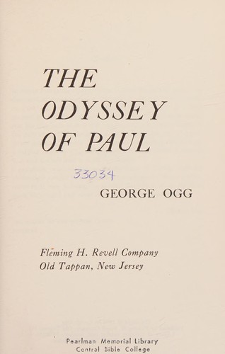 Cover for The odyssey of Paul.