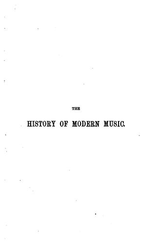 Cover for The history of modern music, lectures