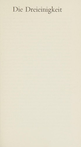 Cover for Die Dreieinigkeit