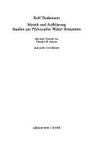 Cover for Mystik und Aufkl arung: Studien zur Philosophie Walter Benjamins