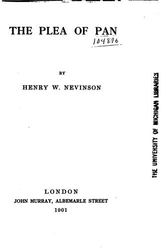 Cover for The plea of Pan