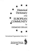 Cover for Historical dictionary of the European community