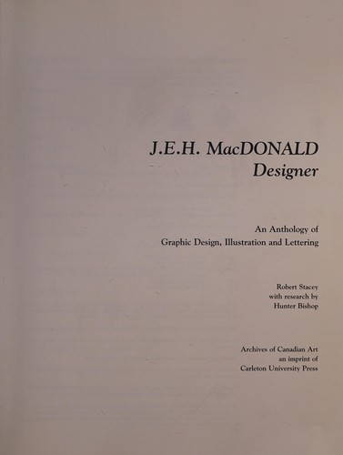 Cover for J.E.H. MacDonald, designer