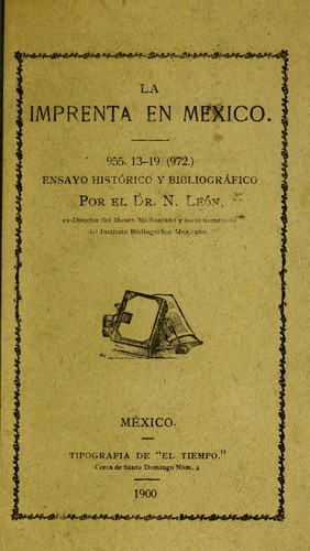 Cover for La imprenta en México.