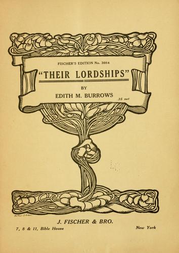 Cover for Their lordships ...