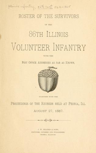 Cover for Roster of the survivors of the 86th Illinois volunteer infantry