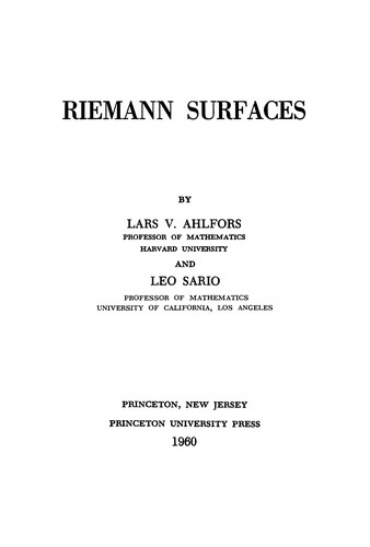 Cover for Riemann surfaces