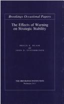 Cover for The effects of warning on strategic stability