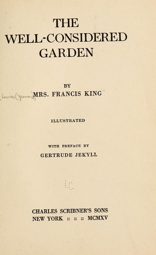 Cover for The well-considered garden
