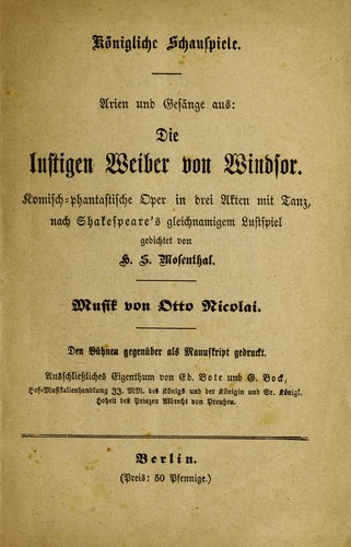 Cover for Die instigen weiber von Windsor
