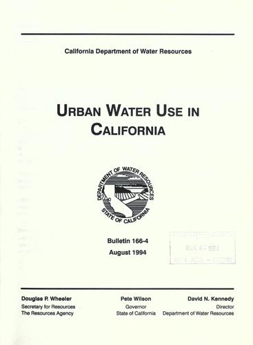 Cover for Urban water use in California.