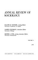 Cover for Annual Review of Sociology