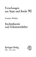 Cover for Rechtstheorie und Erkenntnislehre