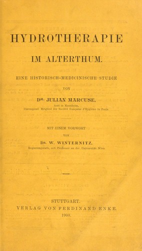 Cover for Hydrotherapie im Alterthum