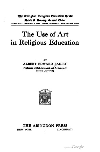 Cover for The use of art in religious education
