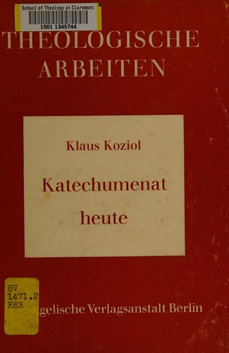 Cover for Katechumenat heute.