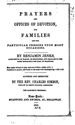Cover for Prayers and Offices of Devotion: For Families and for Particular Persons Upon Most Occasions
