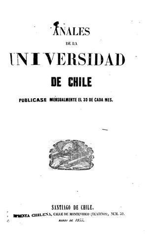 Cover for Anales de la Universidad de Chile Publicase Mensuelmente 30 de Cada Mes