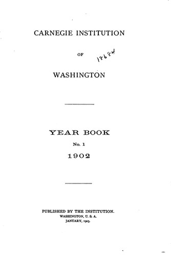 Cover for Year Book - Carnegie Institution of Washington