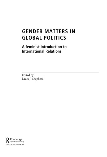 Cover for Gender matters in global politics