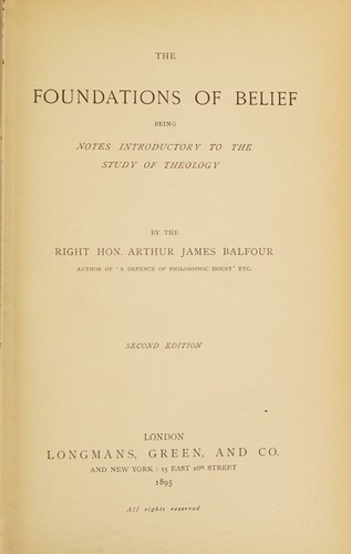 Cover for The Foundations of Belief