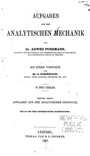 Cover for Aufgaben aus der analytischen Mechanik