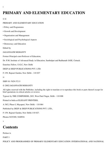 Cover for Primary and Elementary Education