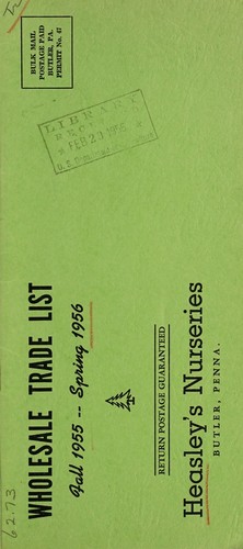 Cover for Wholesale trade list, fall 1955 - spring 1956