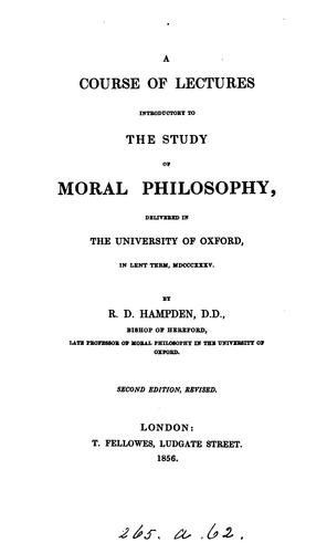 Cover for A course of lectures introductory to the study of moral philosophy: Delivered in the University ...