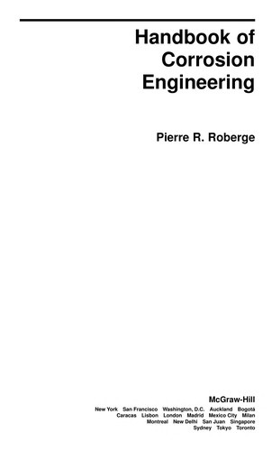 Cover for Handbook of corrosion engineering
