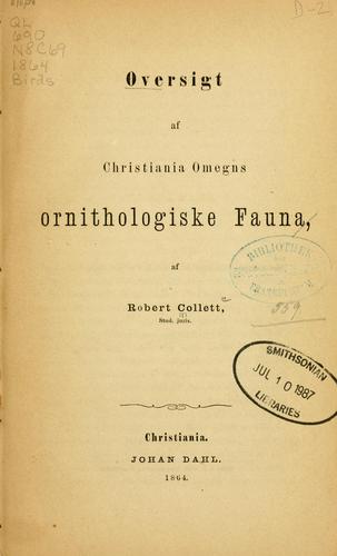 Cover for Oversigt af Christiania omegns ornithologiske fauna