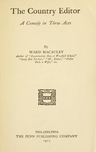 Cover for country editor