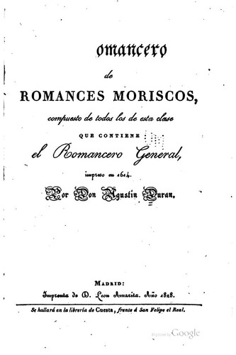 Cover for Coleccion de Romances Castellanos anteriores al siglo 18...