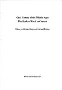 Cover for Vol. 3. Oral History of the Middle Ages (Ceu Medievalia)
