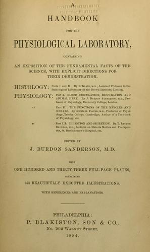 Cover for A handbook for the physiological laboratory ...