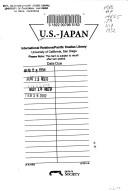 Cover for U.S. Japan Policy Dialogue on China Economic Issues