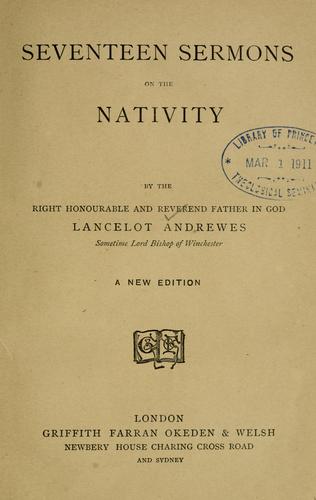 Cover for Seventeen sermons on the nativity