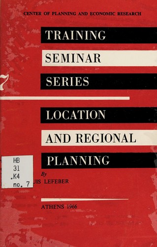 Cover for Location and regional planning.