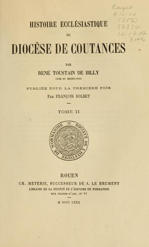 Cover for Histoire ecclésiastique du diocèse de Coutances