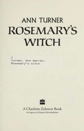 Cover for Rosemary's witch