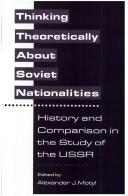 Cover for Thinking Theoretically  About Soviet Nationalities