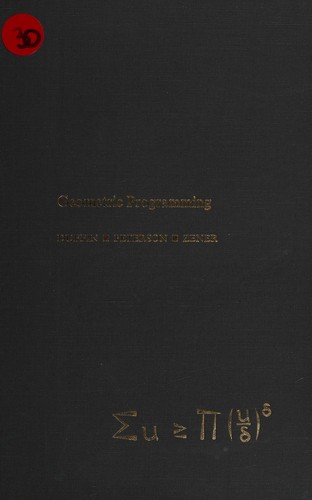Cover for Geometric programming: theory and application