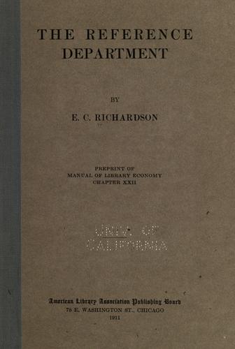 Cover for The reference department