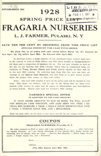 Cover for 1928 spring price list