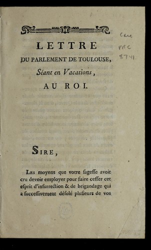 Cover for Lettre