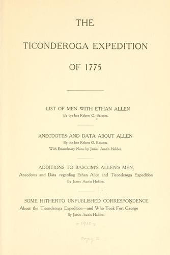 Cover for The Ticonderoga expedition of 1775