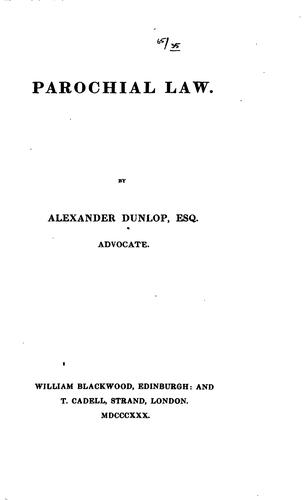 Cover for Parochial Law